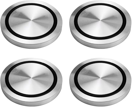 bociloy 4PCS 60mm/2.36” Dia Aluminum Circle Disc M8 Thread Glass Top Adapter with Non-Slip Rubber Ring for Glass Table Tea Coffee Tables
