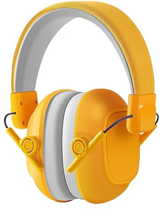 FATASH Kids Noise Cancelling Ear Muffs | Adjustable Ear Defender Hearing Protection Headband | Noise Reduction up to 26dB Soundproof Headphones Autism | Safety Earmuffs For Events (Ages 1 to 8) Yellow