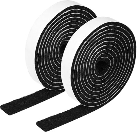 Ptwola 2 Rolls Felt Strip with Adhesive Backing, Strong Self Adhesive Felt Tape Non Slip Cuttable Furniture Pads Strips for Protecting Hardwood Floor Chair Wall (1/2 x 60 Inches, Black)