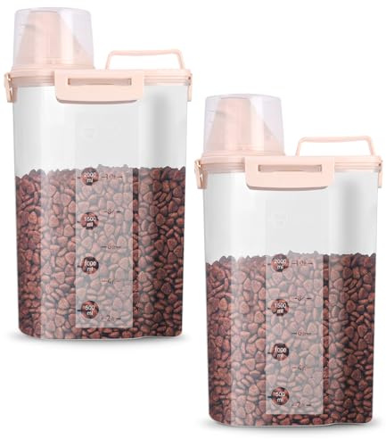 jutyum 2 Stück Vorratsdosen 3L, Waschmittel Aufbewahrung, Küche Organizer, Waschpulver Aufbewahrungsbox, Hundefutter Aufbewahrung, Aufbewahrungsbox Küche, Waschmittelbox, Futtertonne Vorratsgläser