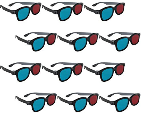 Gadpiparty 20pcs Red Blue Plastic Glasses for Movie Viewing Portable Video Glasses Light Blocking Lenses