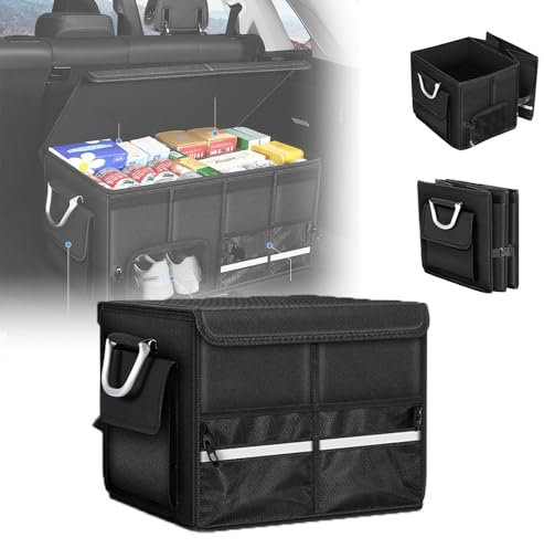 ZCZMAD Kofferraum Organizer für Opel Crossland/Crossland X, Kofferraumtasche faltbar, Auto Faltbox, Großer Stauraum, verstärkt und stabil,A-S