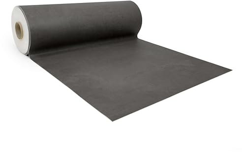 GIURI TESSUTI - Pavimento in PVC - Rivestimento per superfici in Vinile Impermeabile con texture Antiscivolo e supporto in Tessuto Insonorizzante (AL METRO, LUNAR DARK)