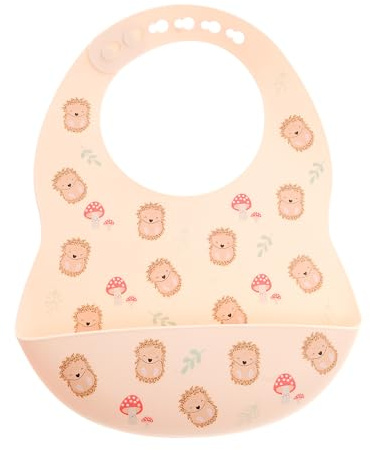 Ziggle Silicone Baby Bib – Woodland Design for Weaning and Feeding | Waterproof, Soft & Adjustable Newborn Essential for Baby Boys and Girls | BPA Free Toddler Bib | Fits 6–36 Months | Easy to Clean