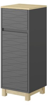 Vicco Midischrank Anthrazit Livia 30x80x30 cm - Badschrank, Nutzt den Raum über der Toilette clever aus