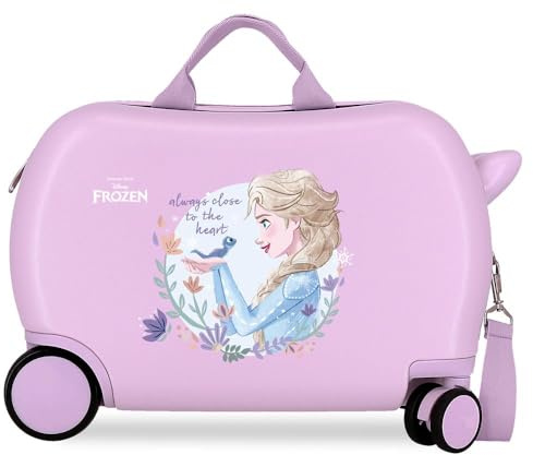 Disney Frozen Close to The Heart Valigia per Bambini Rigida Chiusura a combinazione Laterale 4 Ruote Bagaglio a Mano è realizzato in ABS, un materiale rigido e leggero., Viola, Taglia unica, Valigia