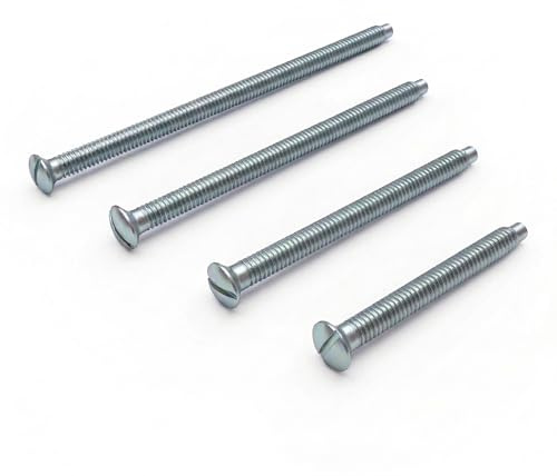 Pack of 40 Mixed M3.5mm Long Electrical Machine Screws for Light Switch & Socket – Mixed Sizes (30mm, 40mm, 50mm, 60mm) | Bright Zinc Plated