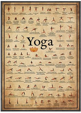 Tabla De Posturas De Yoga,Póster De Asanas De Yoga Para Entrenamiento De Cuerpo Completo - Pósteres De Gimnasio O Hogar Para Entrenamiento De Flexibilidad Corporal Con Asanas De Yoga/estiramientos/pos