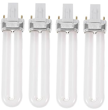 CTIRCHIU Lampada UV per Unghie 12w 365nm in Vetro Bianco 4 Pezzi Lunga Durata e Risparmio per Manicure Professionale e Domestica