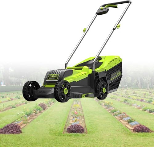 LADECNERHT Cortacésped Eléctrico Inalámbrico De 1600 W, Autopropulsado, con Batería Y Dos Baterías De Litio De 20 V Y 4 Ah. Ajuste De Altura De Corte De 33 Cm.