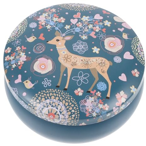 OSALADI Boîte de Rangement Ronde Tôle Vintage avec Couvercle Organisateur Créatif pour Petits Objets pour Stockage de Bonbons et Accessoires