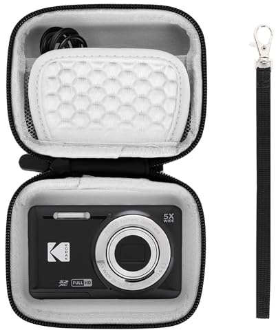 Linpr Étui pour Appareil Photo Numérique Compatible avec Kodak PIXPRO FZ55 F45/CAMKORY/Canon IXUS 285 HS/VAHOIALD, Housse pour Appareils Photo Compact et Portable, Coque Imperméable en EVA (Noir)