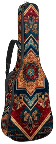 Gitarrentasche in voller Größe, wasserdichte Gitarren-Abdeckung, Tragetasche für akustische klassische E-Gitarren, vertikale rosa Blumenstreifen, Mehrfarbig 02, 42.9x16.9x4.7 in, Lässiger