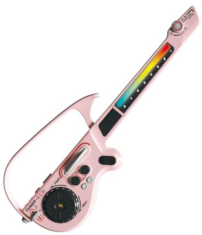 Mixer DJ multifunzione, chitarra senza stringhe, connessione Bluetooth pieghevole, tastiera elettronica per bassi intelligenti, strumento per bambini (rosa)