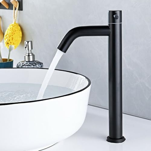 Mitigeur Vasque a Poser Noir Eau Froide Robinet Mitigeur Monocommande Haut or en Pour Lavabo Salle de Bain,noir