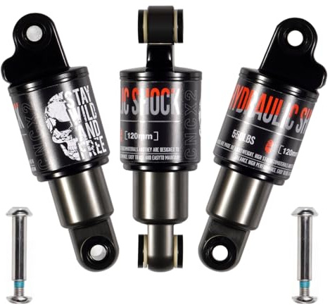 CNCLOL Amortiguador Trasero Bicicleta,Amortiguador Hidráulico 120mm 125mm 150mm 165mm 185mm 190mm 200mm, Suspensión Trasera Bici para Montaña,Scooter,Patinete Electrico,ebike,Eléctrica,120x550Lbs.