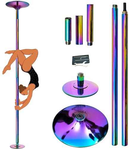 Roterande poledance-stång för fitness – bärbar, avtagbar, höjdjusterbar och möjliggör smidiga prestationer, vilket gör den idealisk för träning hemma och i stud,