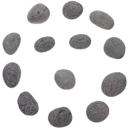 LALADEFIEE Pietre Vulcaniche per Braciere Riutilizzabili, Rocce Decorative Laviche 3-5 Cm, Riempitivo Naturale per Caminetto Esterno, Barbecue e Tavolo da Fuoco, Sacco 1 kg