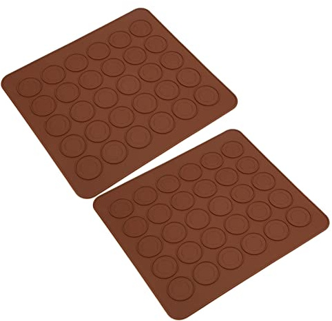 LUCKDANO Grande Tappetino da Forno per Macaron 2 Pezzi 30 Fori in Silicone Antiaderente per Macaron - Strumento da per Uso Alimentare, Resistenza Alle Alte Temperature Fino a 230 ℃, Facile da Pulire,