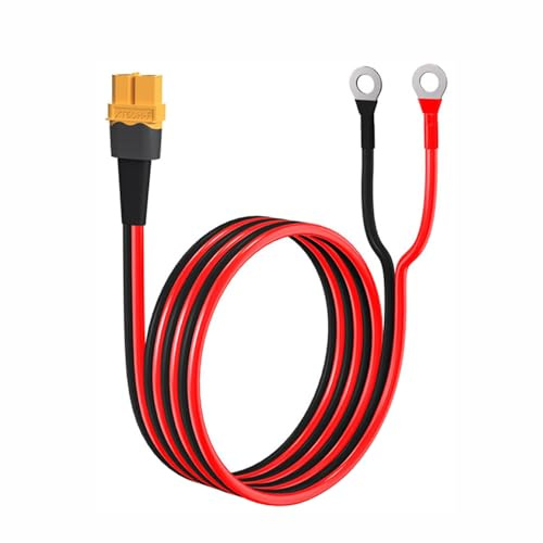 XT60 Extension Cable, 1.5m/5ft 12AWG Wire with O-Ring Eyelet Terminals, Female XT60H Adapter Power Lead Compatible with Lithium LiPo Batteries, FPV Drones & RC Cars