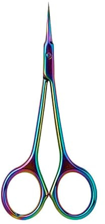 Rainbow Cuticle Scissors, Stainless Steel Curved Tip Manicure Scissors for Precision Dead Skin and Hangnail Trimming, Multipurpose Grooming Tool for Nail Care and Lashes