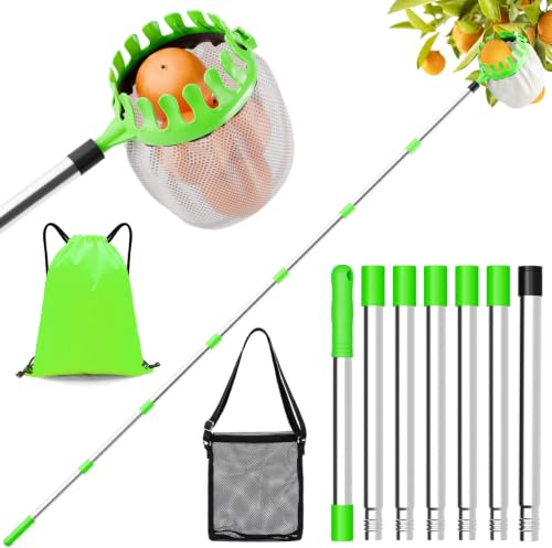 ytorgr 2,2 M Recogedor Telescópico Mango Frutas Ajustable para Manzanas