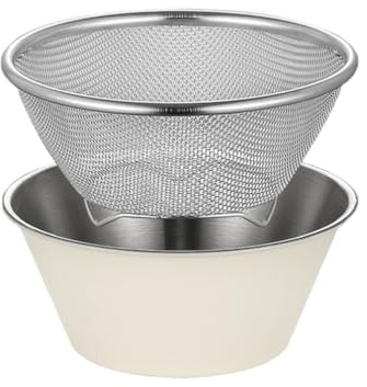 MALUGOGO Set Scolapasta Design Stabile in Inossidabile 2 Ciotola da 700ml e Filtraggio Efficiente per e Piatti
