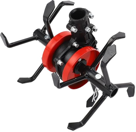 Annadue Ruota per per Decespugliatore, Testa per Allentare il Terreno a 6 Artigli per Coltivatore a Motozappa da Giardino, Ruota per Aratura Profonda con Mini Motozappa da 28 Mm e 9 Denti, per