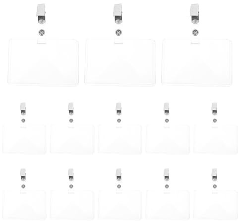 Porte-badge avec Clip, Étui Plastique Transparent Étanche, 50 Ensembles | Format Horizontal, Attache en Fer, Usage Bureau et Usine, Léger, Lot de 50 Sets de Sets de Pièces