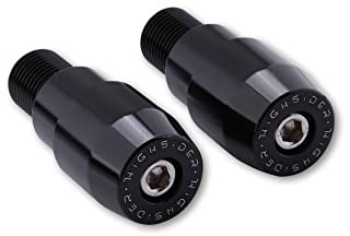 Highsider Lenkerenden für Originallenker - 1 Zoll - Schwarz - Aluminium | Lenkerendengewichte aus Aluminium, schwarz eloxiert, für 1 Zoll Lenkerendenspiegel; 25,4 mm Ø, 43 mm breit, 2 Stück als Paar