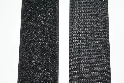 SAN Klettband schwarz 38 mm breit je 1 Meter Klettverschluss Hakenband + Flauschband