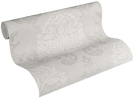 A.S. Création Carta da parati non tessuto - barocca in crema, argento e beige - Carta parati per diverse stanze - Carta da parete in 10,05 m x 0,53 m