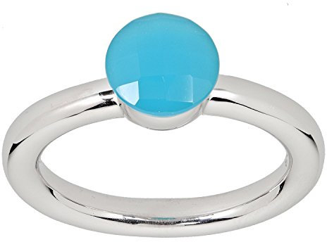 LA LUNA Design Damen-Ring Sterling-Silber 925 rhodiniert Türkisachat Türkis-Achat RW21