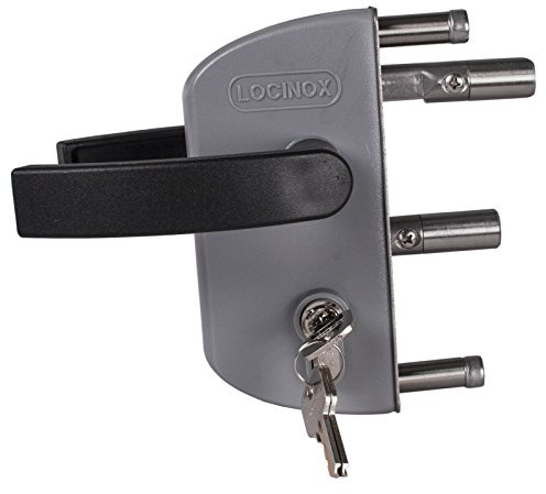 Gartentorschloss Locinox Lakz P1 Gris pour 40mm Profils, Réglable, Edelstahl-Mechanismus Château pour Porte Du Jardin,Gittertorschloss,Serrure Sécurité,Hoftorschloss,Battant