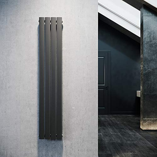 ELEGANT Design Flach Heizkörper 1600 x 308 mm Antrazit Badheizkörper Einlagig Heizkoerper Vertikal Paneelheizkörper