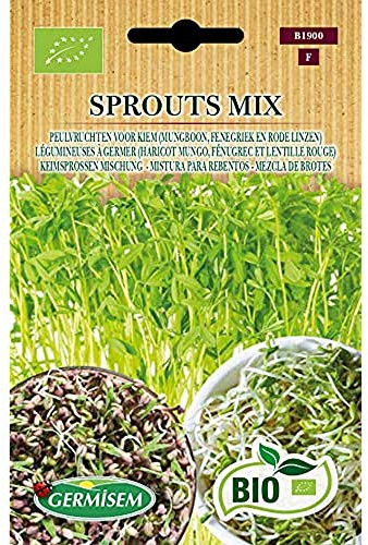 Germisem Bio Graines Légumineuses à germer (Haricot Mungo, Fénugrec et lentille rouge)