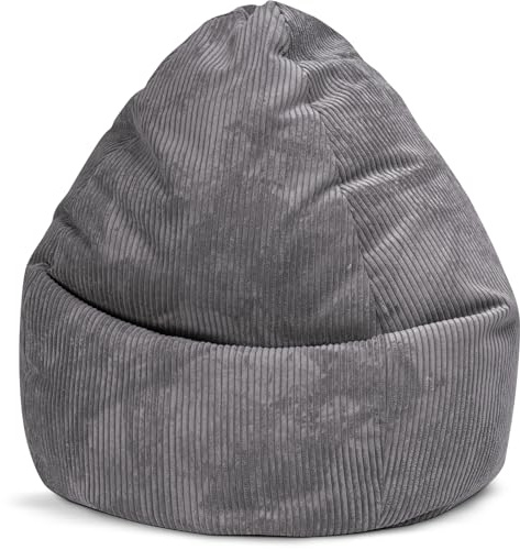 SITTING POINT only by MAGMA Shara Sitzsack XXL aus Cord – 80×130 cm Bean Bag Chair, Cord Sitzsack für Erwachsene, Gaming Sitzsack – pflegeleichter Bezug & nachfüllbare EPS-Füllung