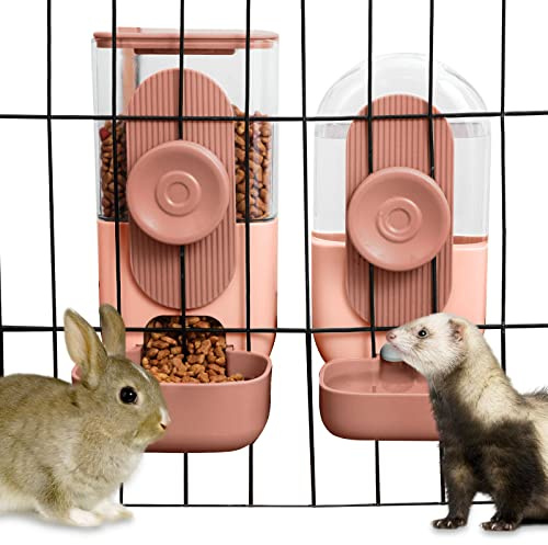 Rabbit Feeder, Bunny Water Bottle Dispenser, Pet Ferret Cage Food Bowl