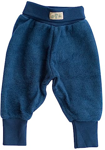 Lilano, Baby Hose Wollfrottee Plüsch, 100% Bio Wolle (kbT) (Marine, 80)