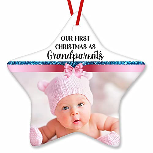 Weihnachtsanhänger Christbaumschmuck Anhänger Keramik Weihnachtsbaumschmuck Weihnachtsdeko Anhänger Personalisiertes Foto Weihnachten 2023 Unser Erstes Weihnachtsfest Als Großeltern Für Die
