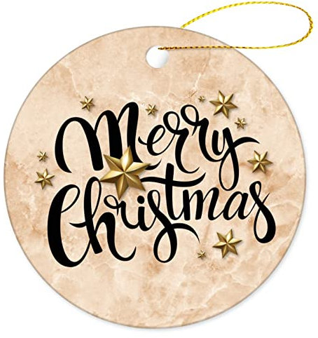 Weihnachtsbaumschmuck 7.3cm, Frohe Weihnachten-Murmeln, Rund Weihnachtsanhänger Mode Runde Keramik Ornament Ideal Weihnachtsschmuck Für Weihnachtsbaum Party Hausdeko