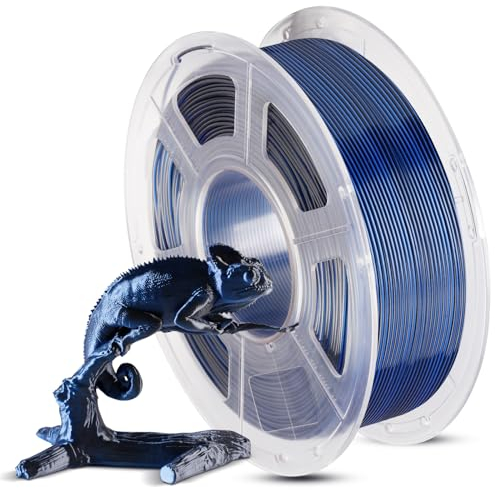 ANYCUBIC Silk PLA Filament, Dual Color PLA Silk Filament 1,75mm, 360° Farbwechsel 3D Drucker Filament, Seidentexturen Prächtige Farbe 1KG Schwarz Blau