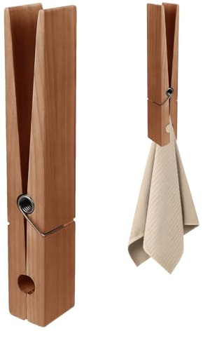 Uitseld Giant Clothespin Towel Holder, 30x4x5 Cm Large Bathroom Towel Holder Clips With Spring, Giant Clothes Clips, Large Wooden Pegs, Space Saving And Sturdy Wooden Clothes Clips, Jumboo Wood Peg