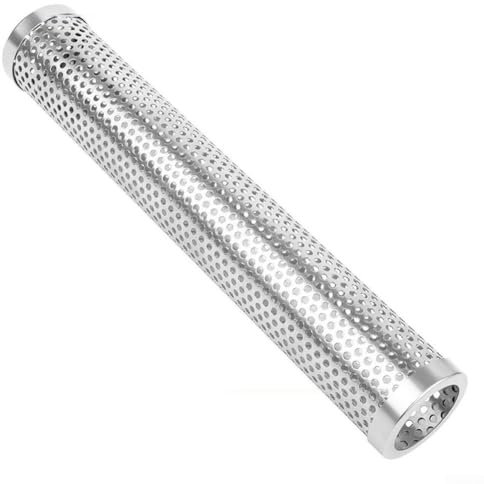 30,5 cm Edelstahl-Räucherrohr für Holzpelletpfeife, zum Räuchern von Fleisch, verbessert den Grill mit Edelstahl-Räucherrohr, wasserdicht und hitzebeständig (30,5 cm rund)