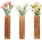 LUPATDY Planificador de pared de 3 piezas para plantas de interior, decoración de pared de madera para baño, sala de estar, jarrones de pared de bolsillo de madera para flores y plantas verdes
