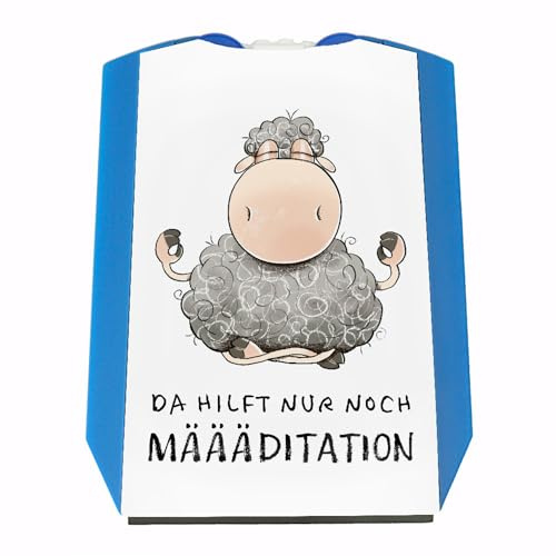 speecheese Schaf Parkscheibe mit Spruch Da hilft nur noch MÄÄÄditation Yoga Entspannung Meditation für Ruhe Sportlich witzig humorvoll flauschig süßes Schaf