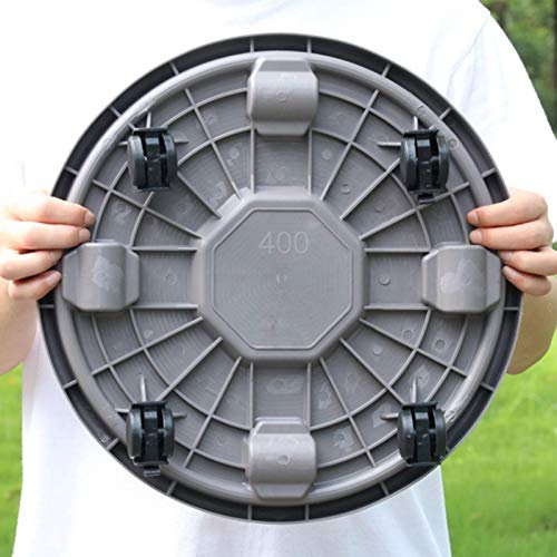 Ø 27cm Plant Caddy con Ruote, Carrello Rotondo per Piante rulli, Carrello per vasi per Piante Pesanti con Ruote Freno, Ruota per Pallet per Piante con Ruote, Supporto per Piante in Vaso, capacità