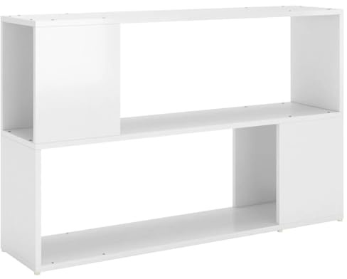 SDWEHO7 Bücherschrank Wohnzimmer Regal Bodenstehendes Bücherregal Standregal Büroregal, Hochglanz-Weiß 100x24x63 cm Holzwerkstoff