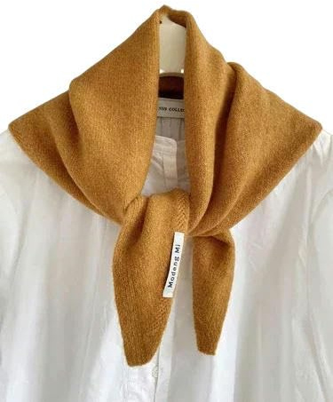 YJHLY Orange Acrylic Knitted Triangular Scarf Women Headscarf Multi-Functional Warm Scarf