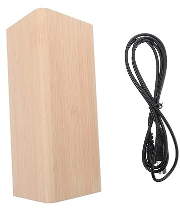 PRETYZOOM Led Wecker Aus Bambusholz Digital Mit Soundsteuerung Tischuhr Für Schlafzimmer Und Büro 3 Helligkeitsstufen USB Betrieben